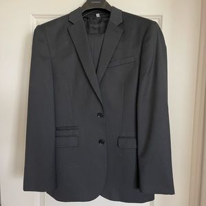 Express Black Fitted Suit
